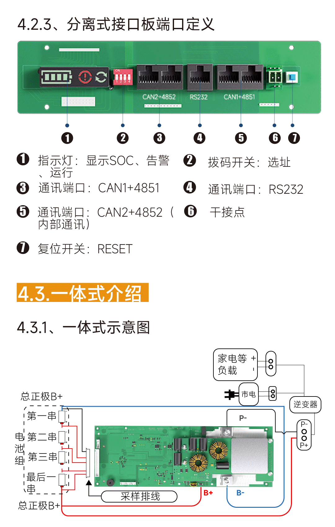 达锂家储板产品说明书 | 锂电池保护板 | 家庭储能锂电池 | 家储BMS